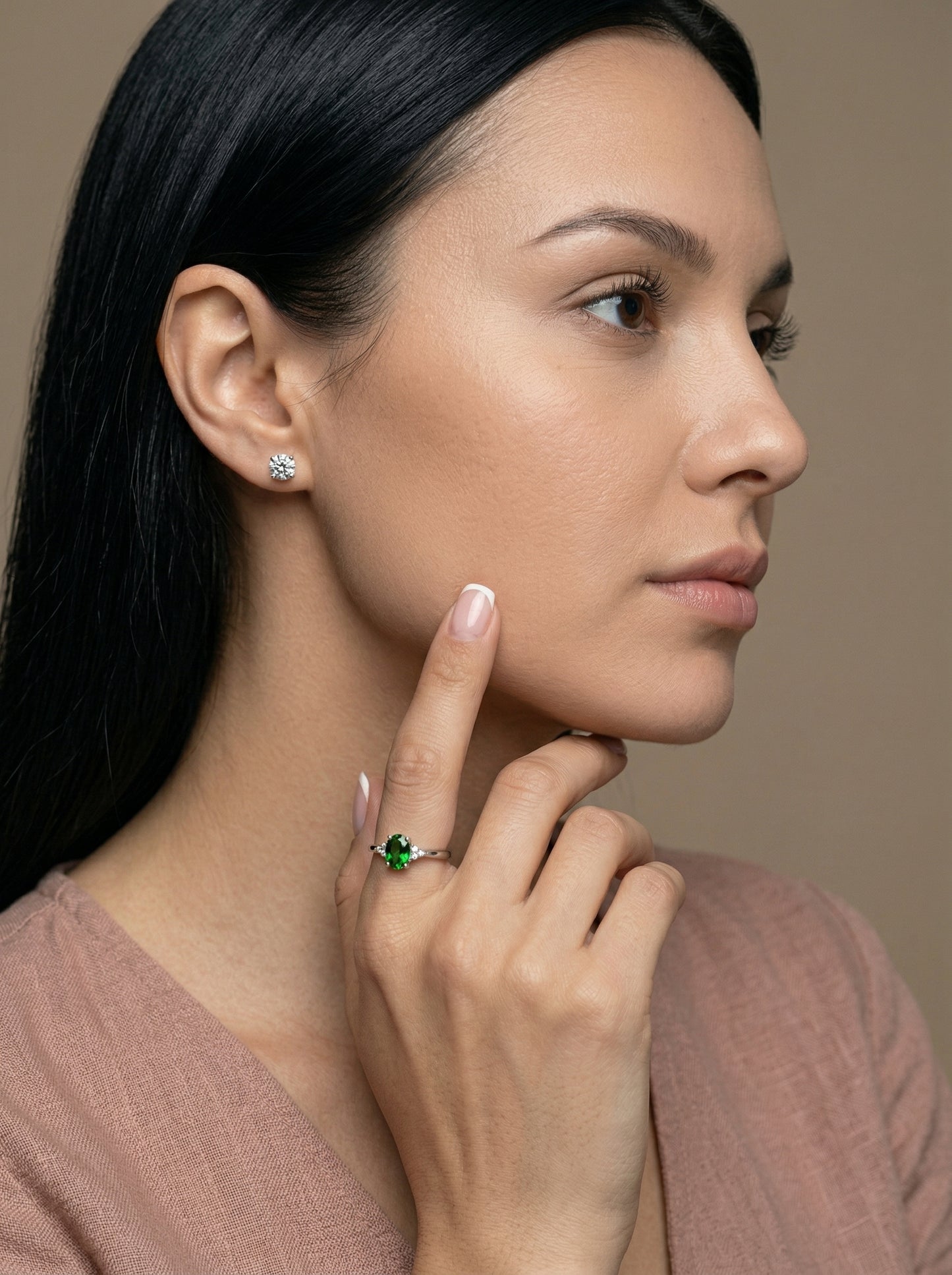 Chrome Diopside Oval Ring
