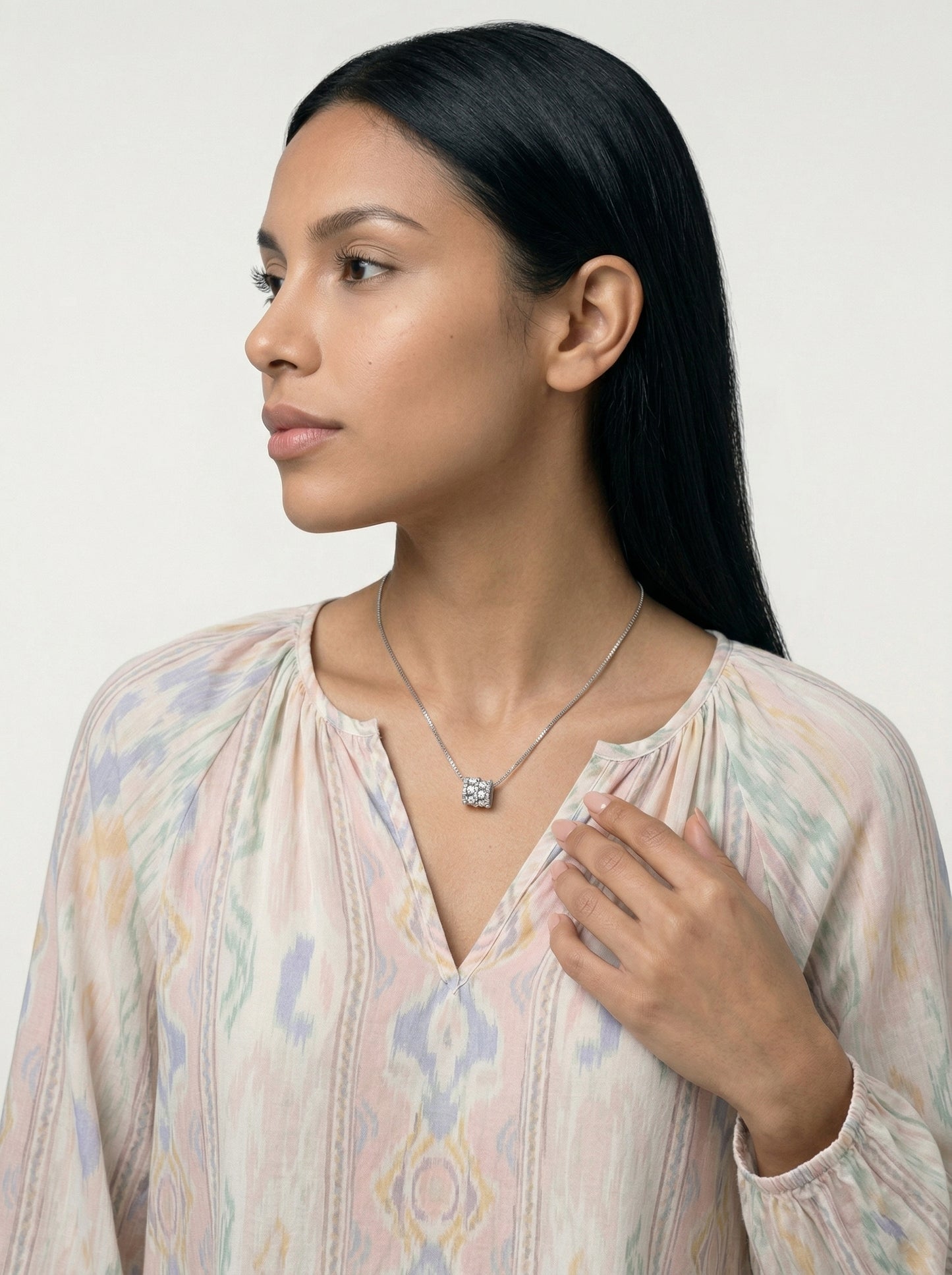 Moissanite Barrel Pendant Necklace 1.6ct