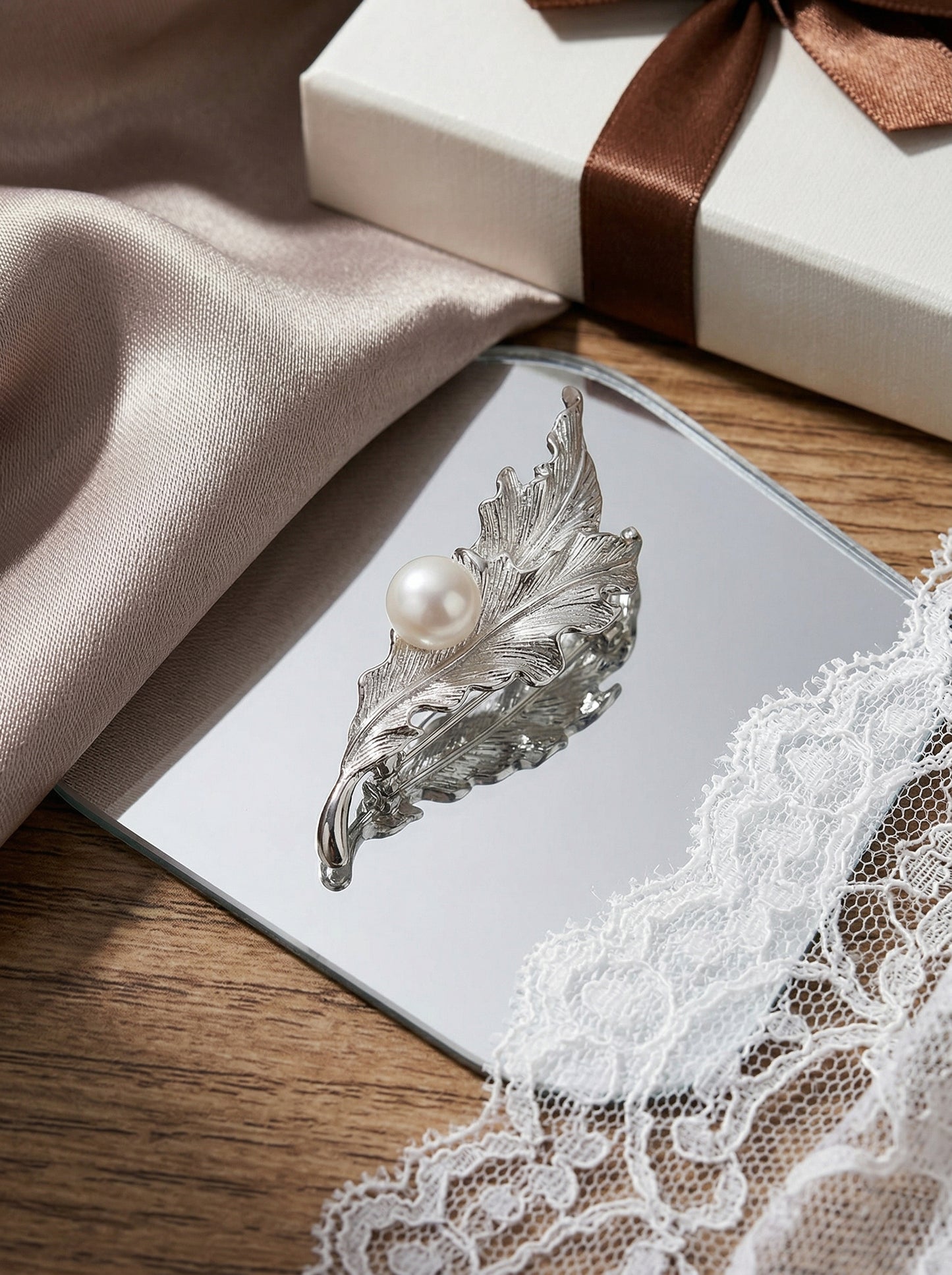 Nexus Quill Brooch with Lunar Pearl