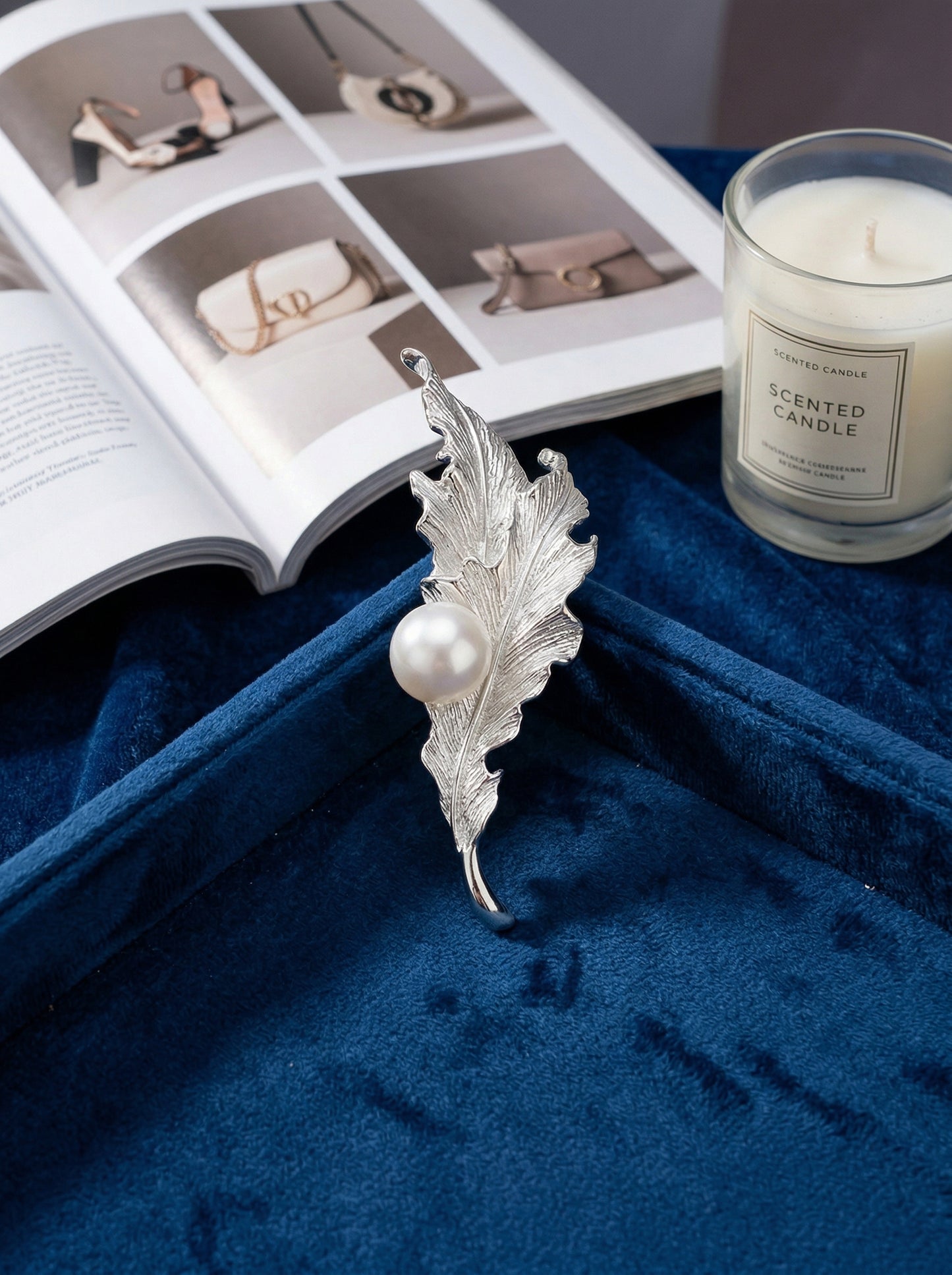 Nexus Quill Brooch with Lunar Pearl
