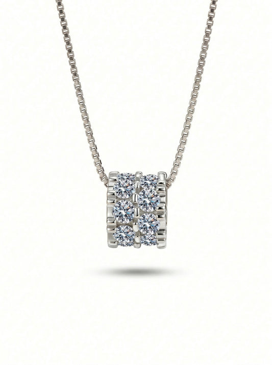 Moissanite Barrel Pendant Necklace 1.6ct