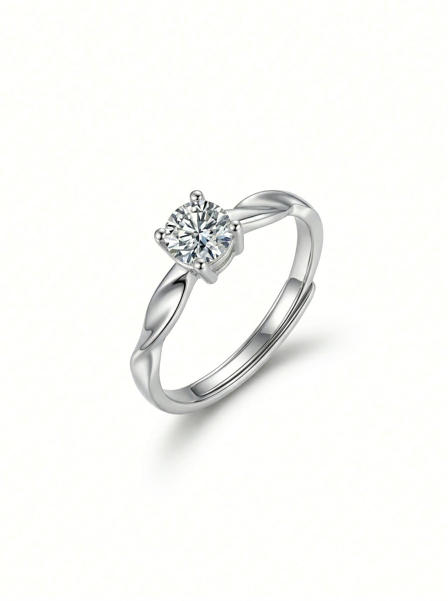 Twisted Solitaire Moissanite Ring 0.5ct